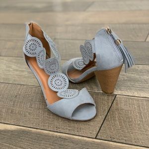Charlotte Russe Light Blue Suede Heels